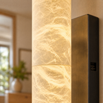 20" Modern Spanish Alabaster Cylinder Wall Sconce