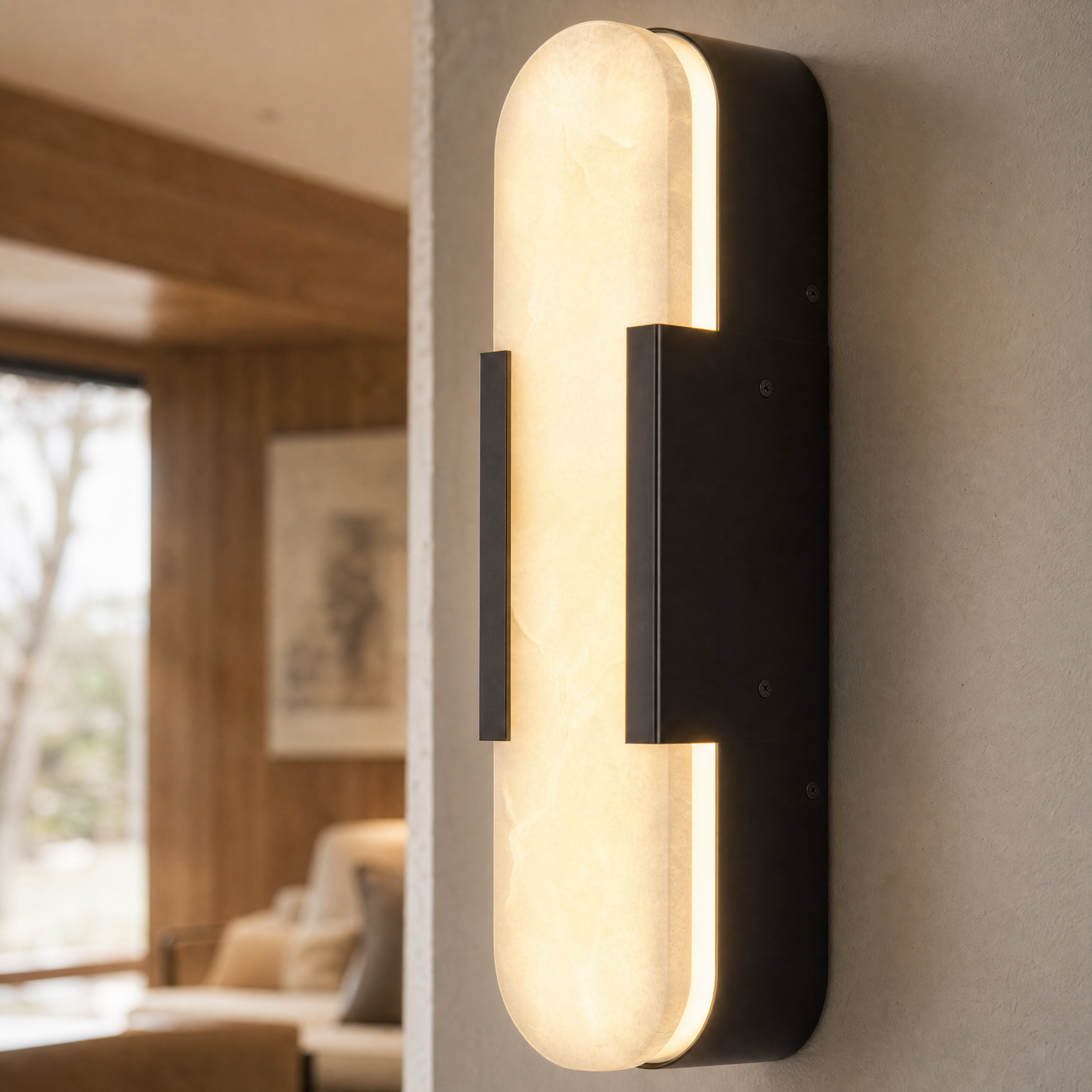 20'' Natural Alabaster Wall Sconces (Set of 2)