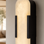 20" Natural Alabaster Wall Sconces (Set of 2)