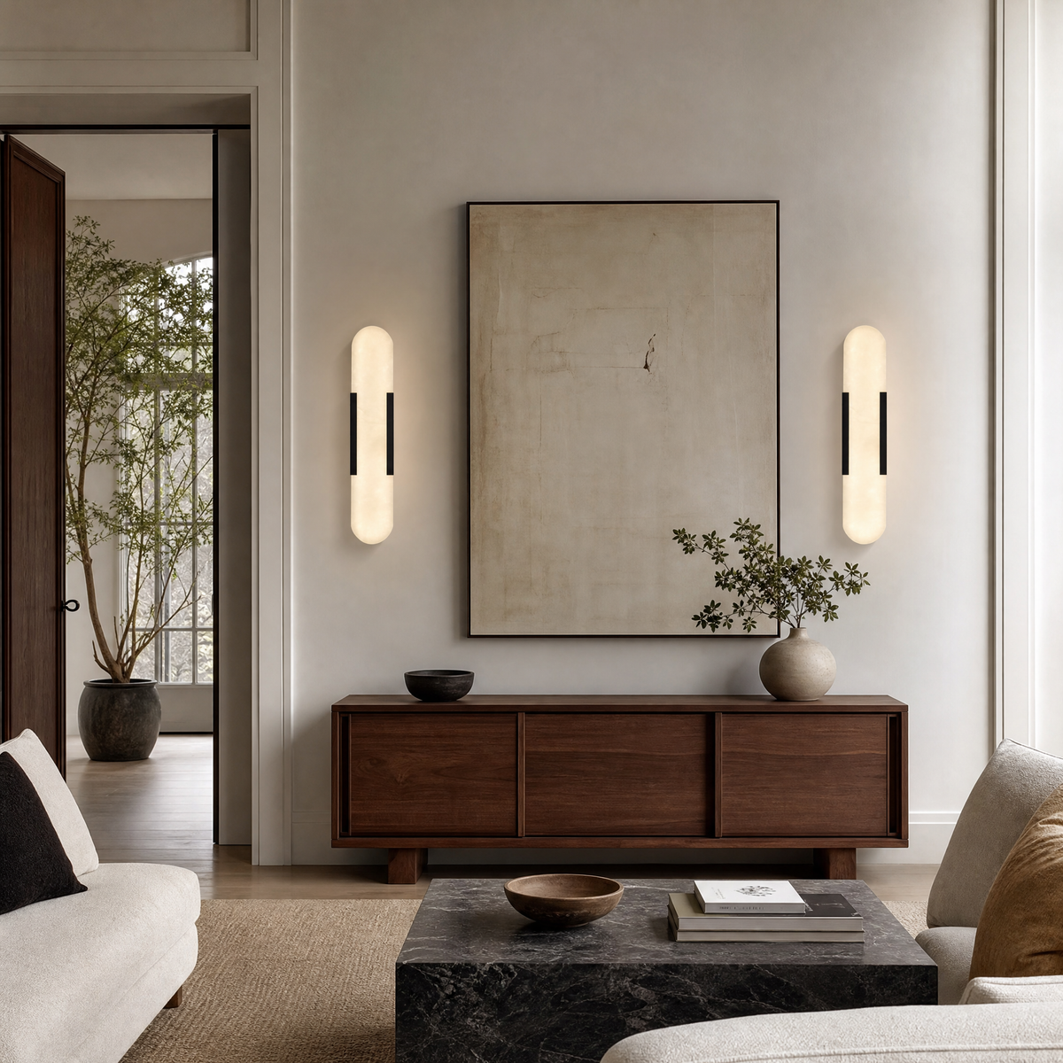 20'' Natural Alabaster Wall Sconces (Set of 2)