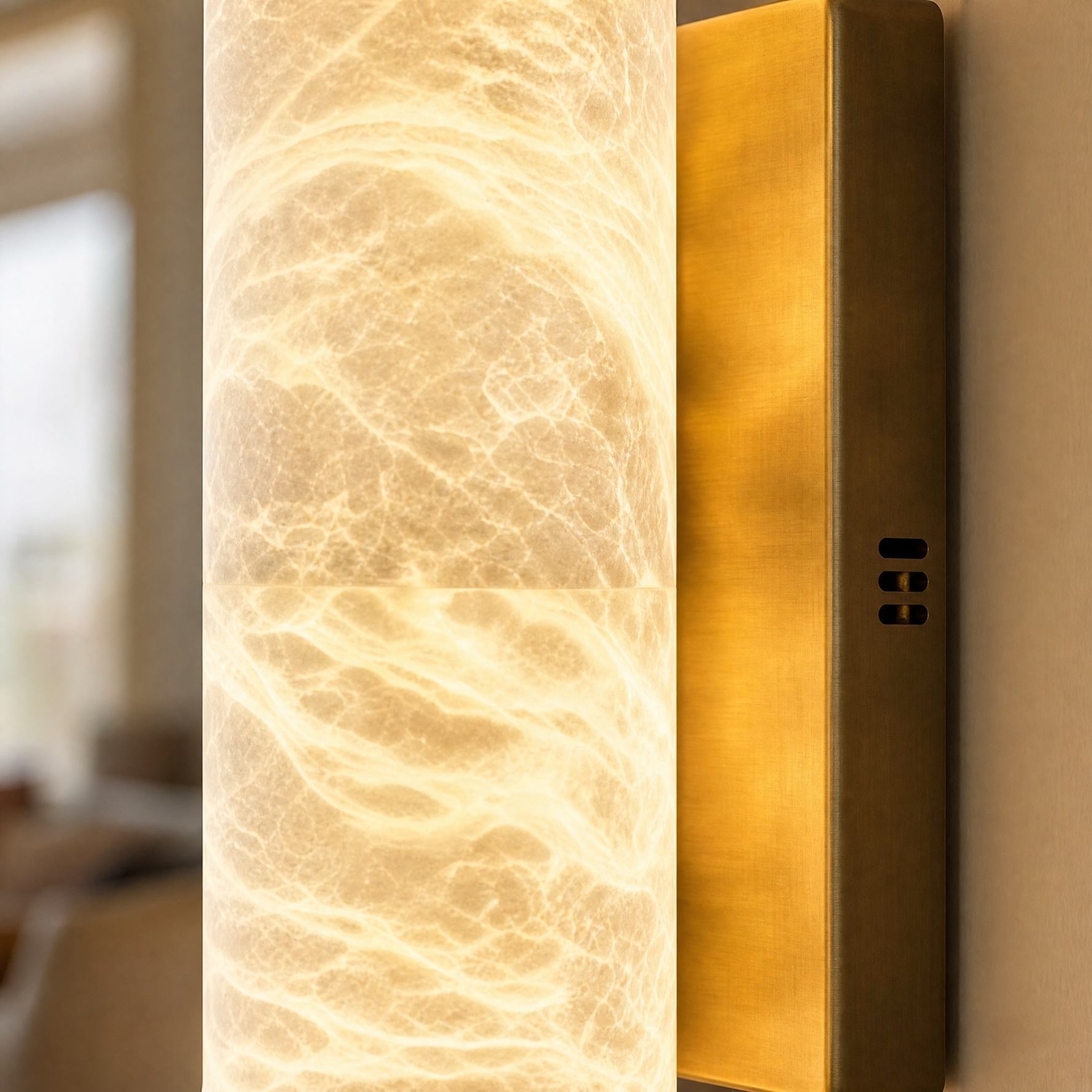 20" Natural Spanish Alabaster Wall Sconce