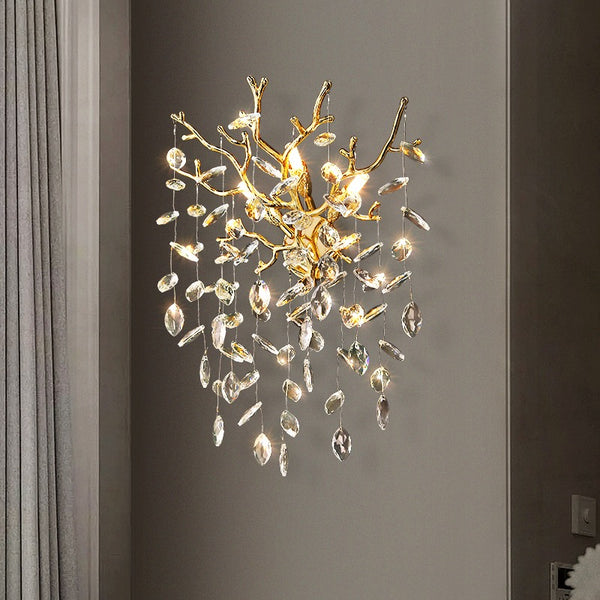 Salome Modern Stylish  Crystal Wall Sconce For Bedroom, Living Room