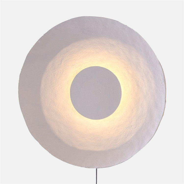 Eclipse Modern Round Textured Resin Wall Sconce Lamp