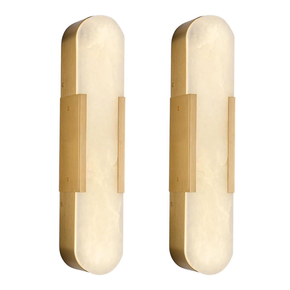 Modern Alabaster Wall Sconce - 2 Pack Gold / 19.7 in-2pk