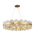 Modern Double Layer Crystal Chandelier Gold / Round D31.5’’
