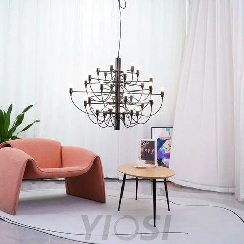 2097 Mid-Century Retro Candle Chandelier with 18/30/50/75 heads - Candle-1-Yiosilamp