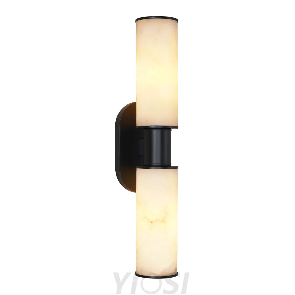 22.2’’ Alabaster Wall Sconce Black