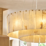 23'' 2-Tier Alabaster Round Chandelier