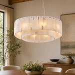 23'' 2-Tier Alabaster Round Chandelier