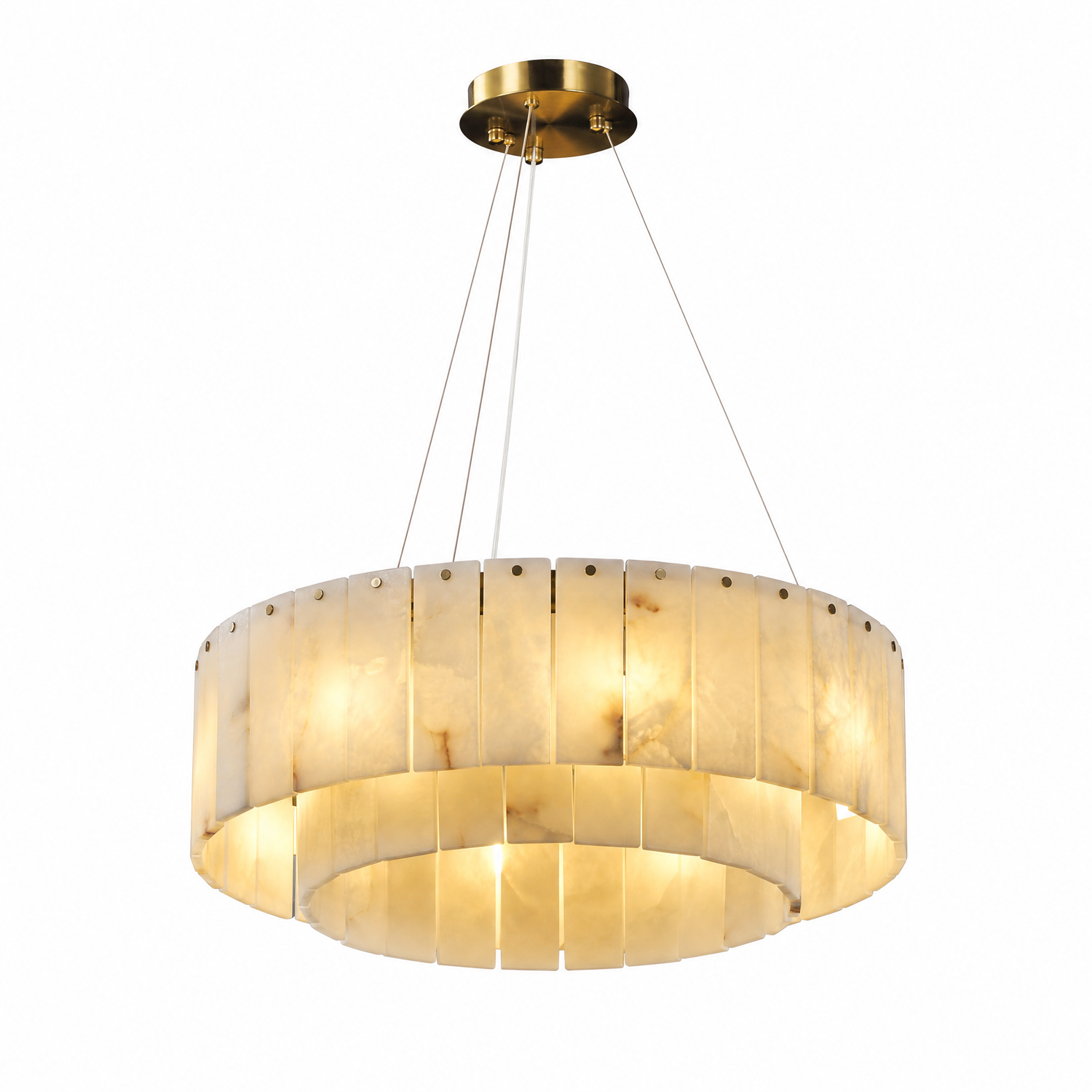 23'' 2-Tier Alabaster Round Chandelier