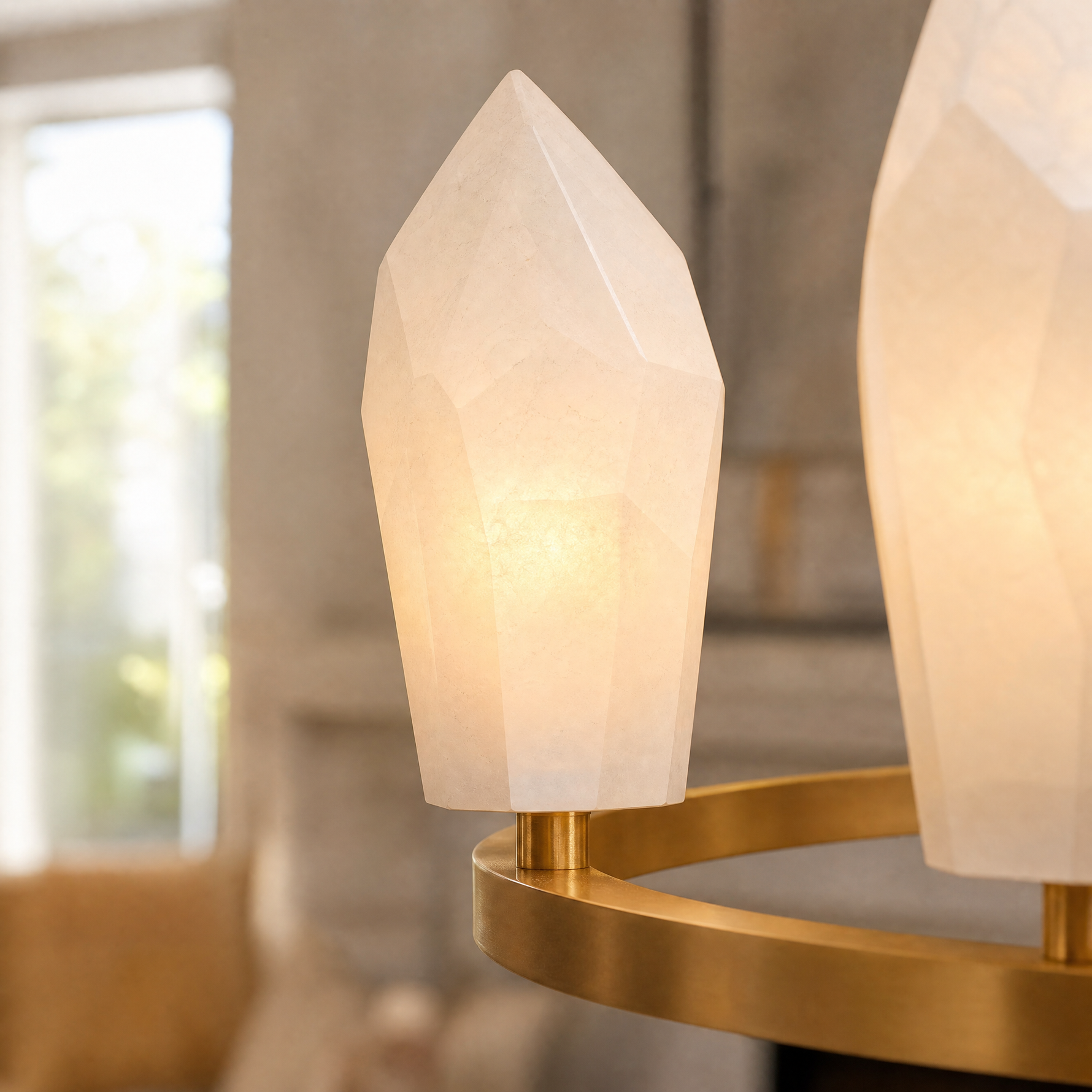 23" 6-Light Modern Alabaster Wagon Wheel Chandelier