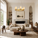 23" 6-Light Modern Alabaster Wagon Wheel Chandelier