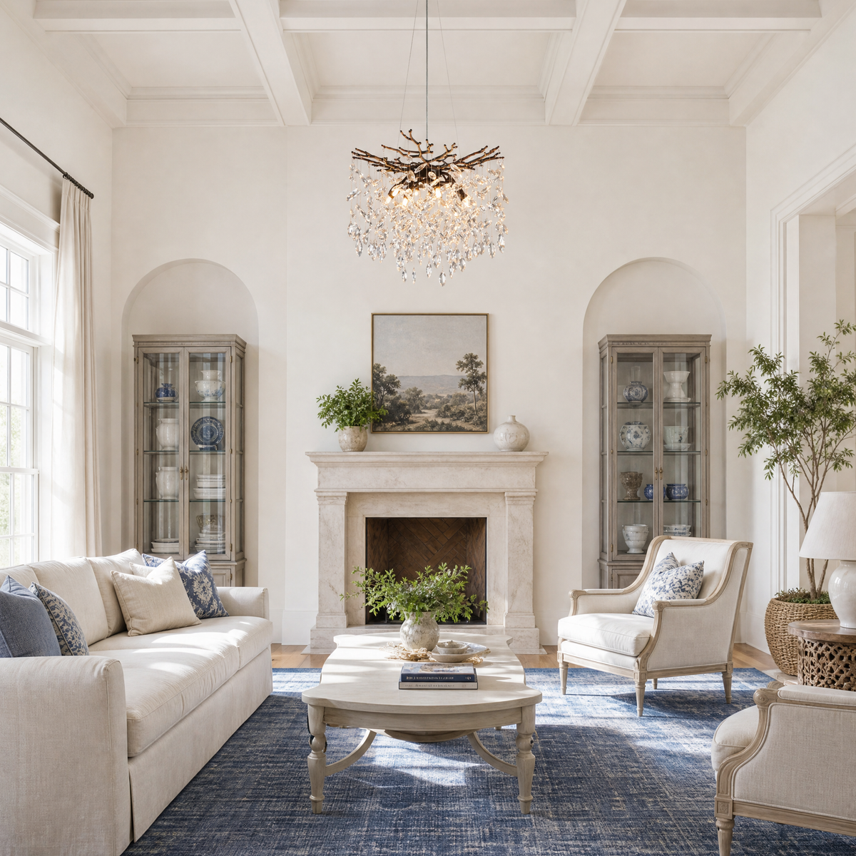 23.6" Modern Tree Branch Crystal Chandelier
