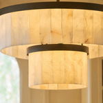 24'' 2-Tier Natural Alabaster Round Chandelier