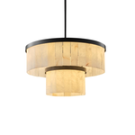 24'' 2-Tier Natural Alabaster Round Chandelier