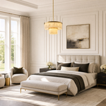 24'' 2-Tier Natural Alabaster Round Chandelier