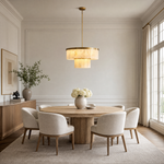 24'' 2-Tier Natural Alabaster Round Chandelier