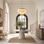 24'' 2-Tier Natural Alabaster Round Chandelier