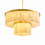 24'' 2-Tier Natural Alabaster Round Chandelier