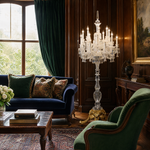 24-Light Candle Crystal Tripod Floor Lamp