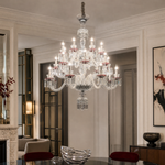 24-Light Red Accent Tiered Candle Crystal Chandelier