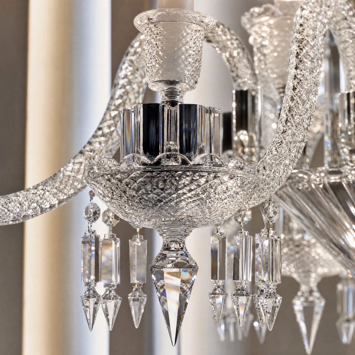 24-Light Two-Tier Pleated Shade Crystal Chandelier