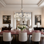 24-Light Two-Tier Pleated Shade Crystal Chandelier