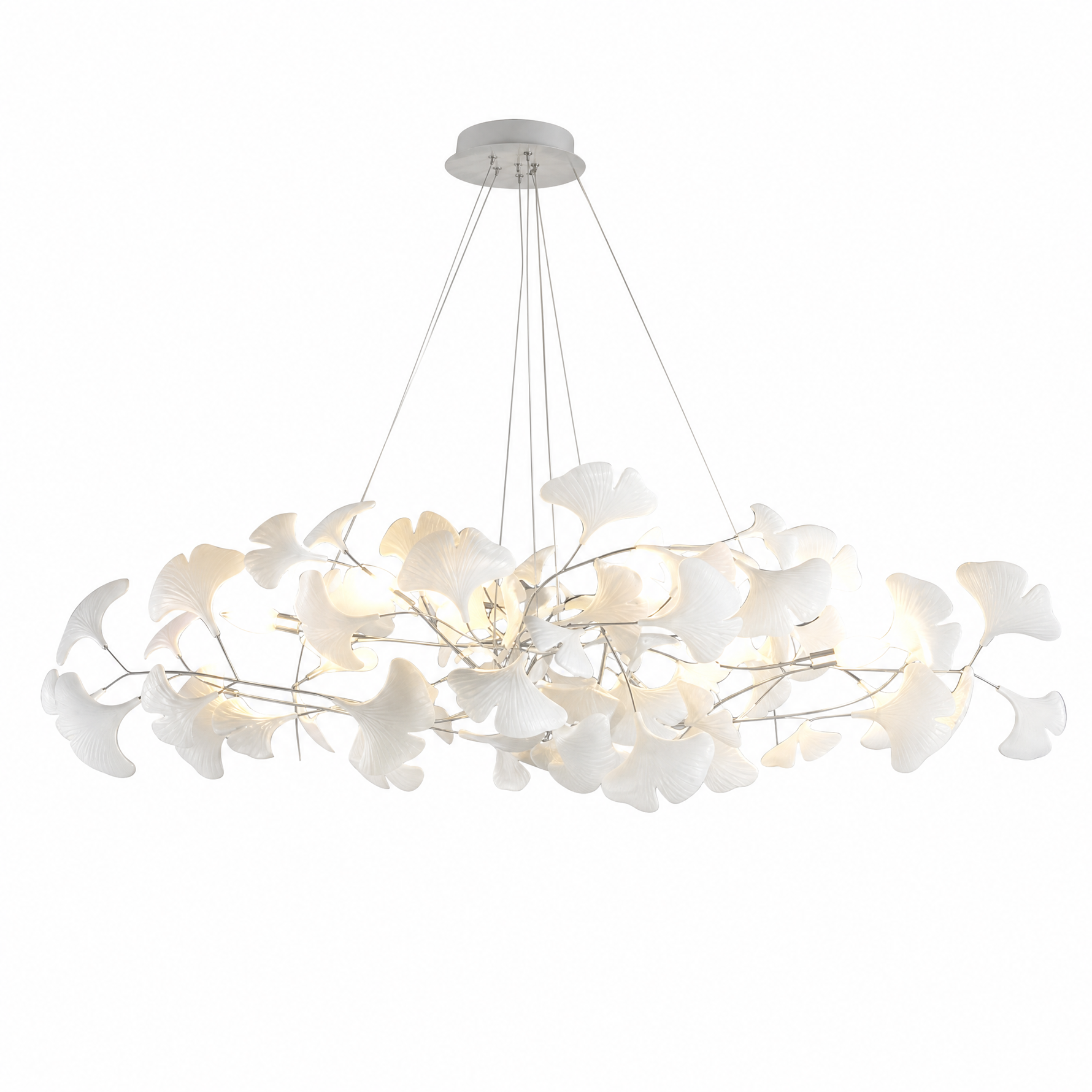 Ceramic-Ginkgo Leaf Pendant Light 1200 6-Light - Gold