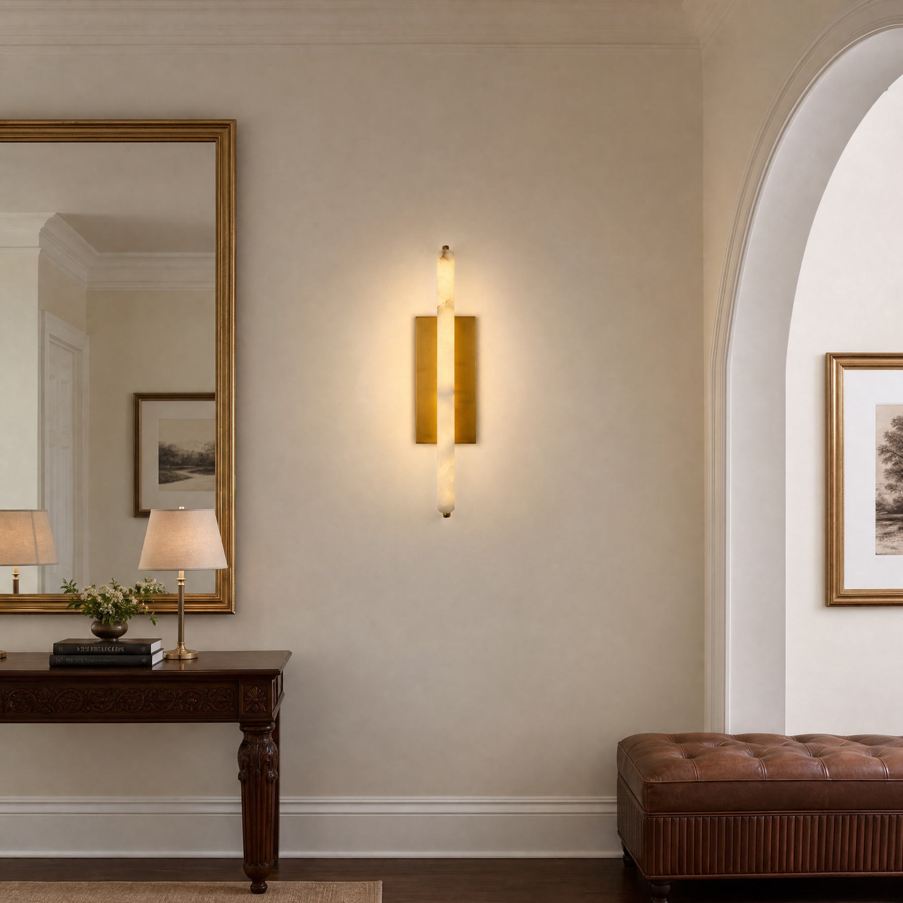 25'' Spanish Alabaster Wall Sconces Set of Two