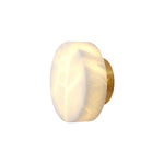 Elegant Cylindrical Alabaster Wall Light with Brass Finish