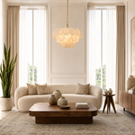 26" Natural Alabaster Round Chandelier