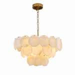 26" Natural Alabaster Round Chandelier