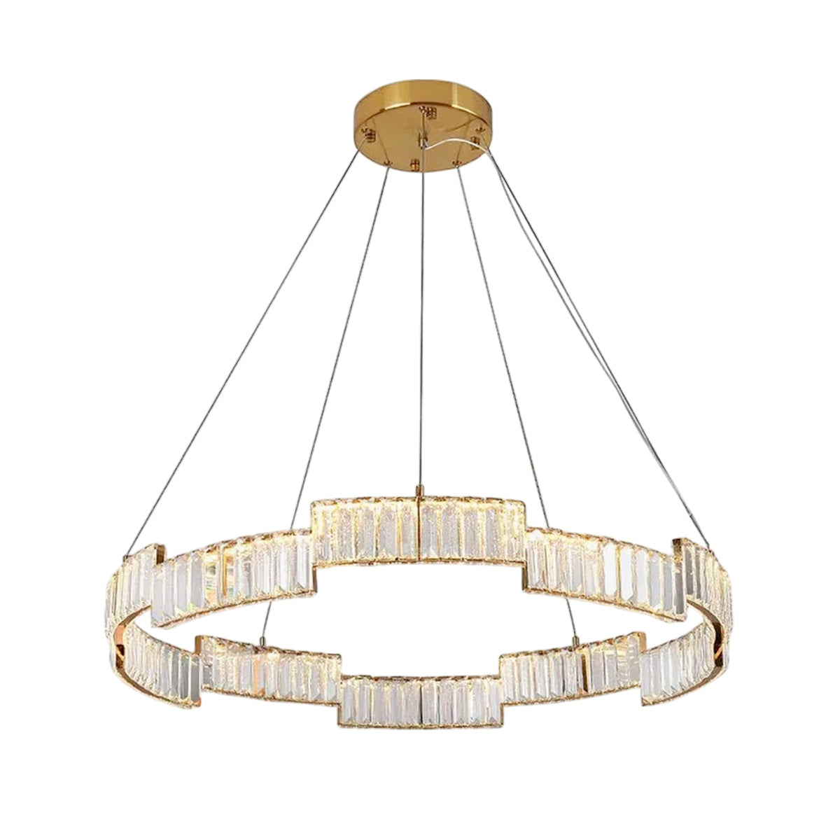 Crystal Chandelier – Copper Finish Clear Crystal LED Ceiling Light