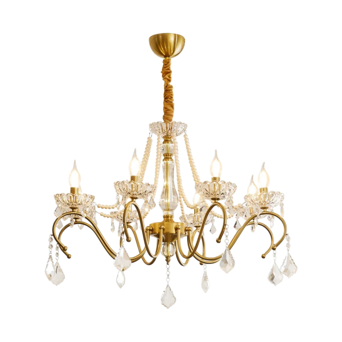 Crystal Chandelier – Gold & Clear Luxury Lighting
