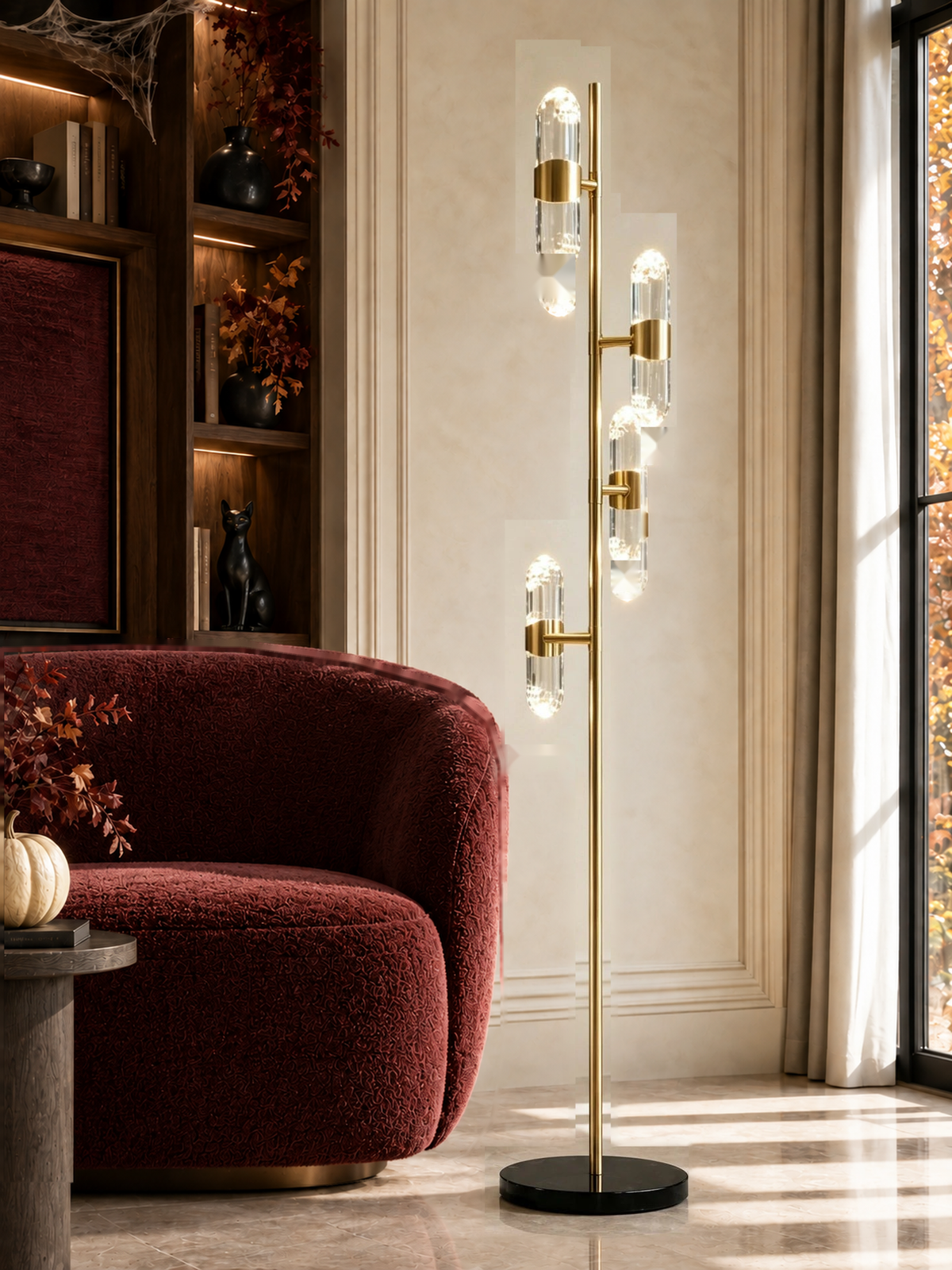 Pearl Net Modern Sculptural Floor Lamp