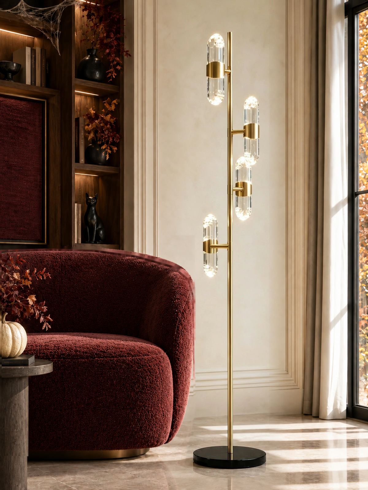 Pearl Net Modern Sculptural Floor Lamp