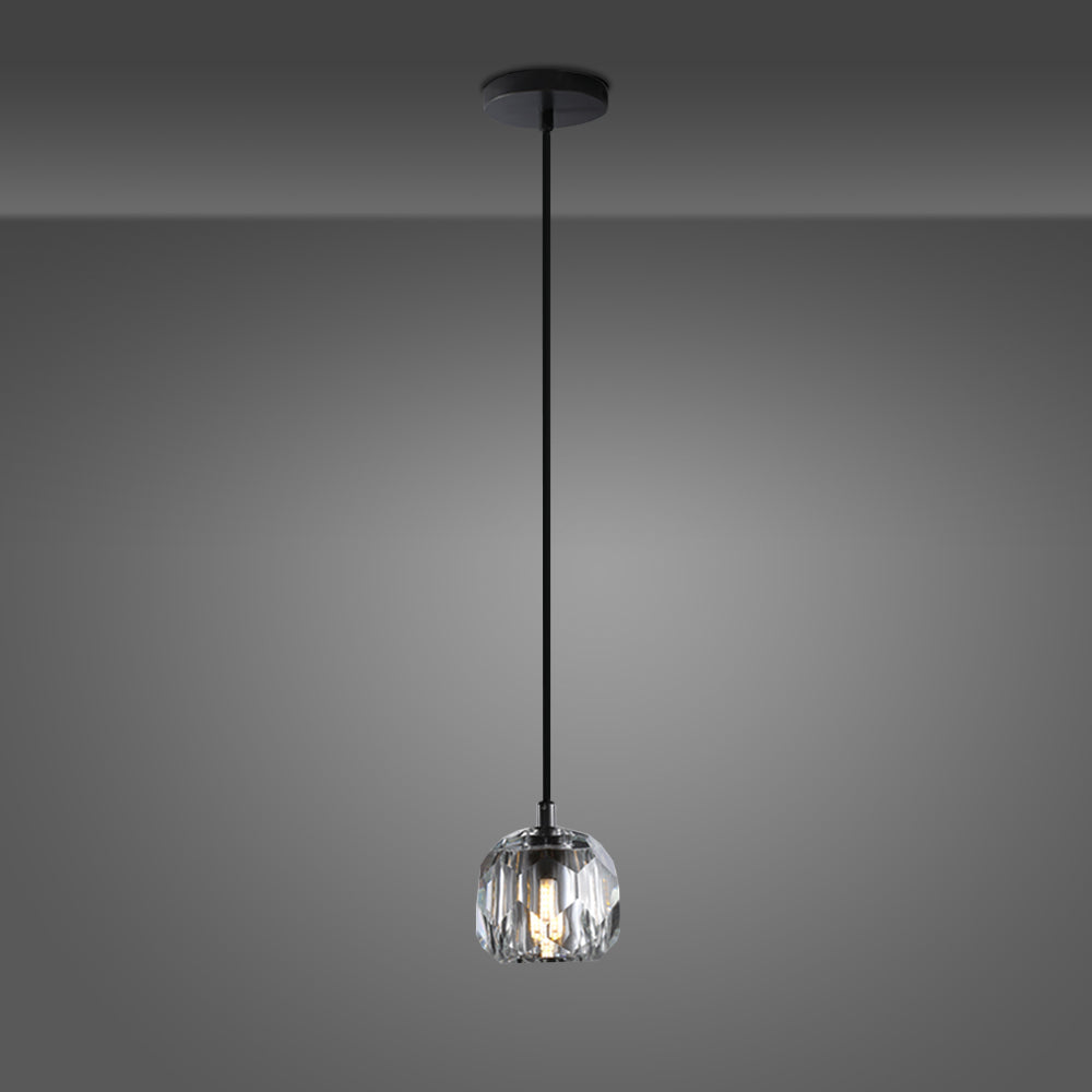 Hexa Globe Cord Pendant - Matte Black