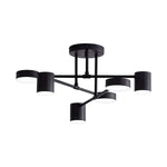 Gold Finish Flush Ceiling Light with Integrated LED Shades