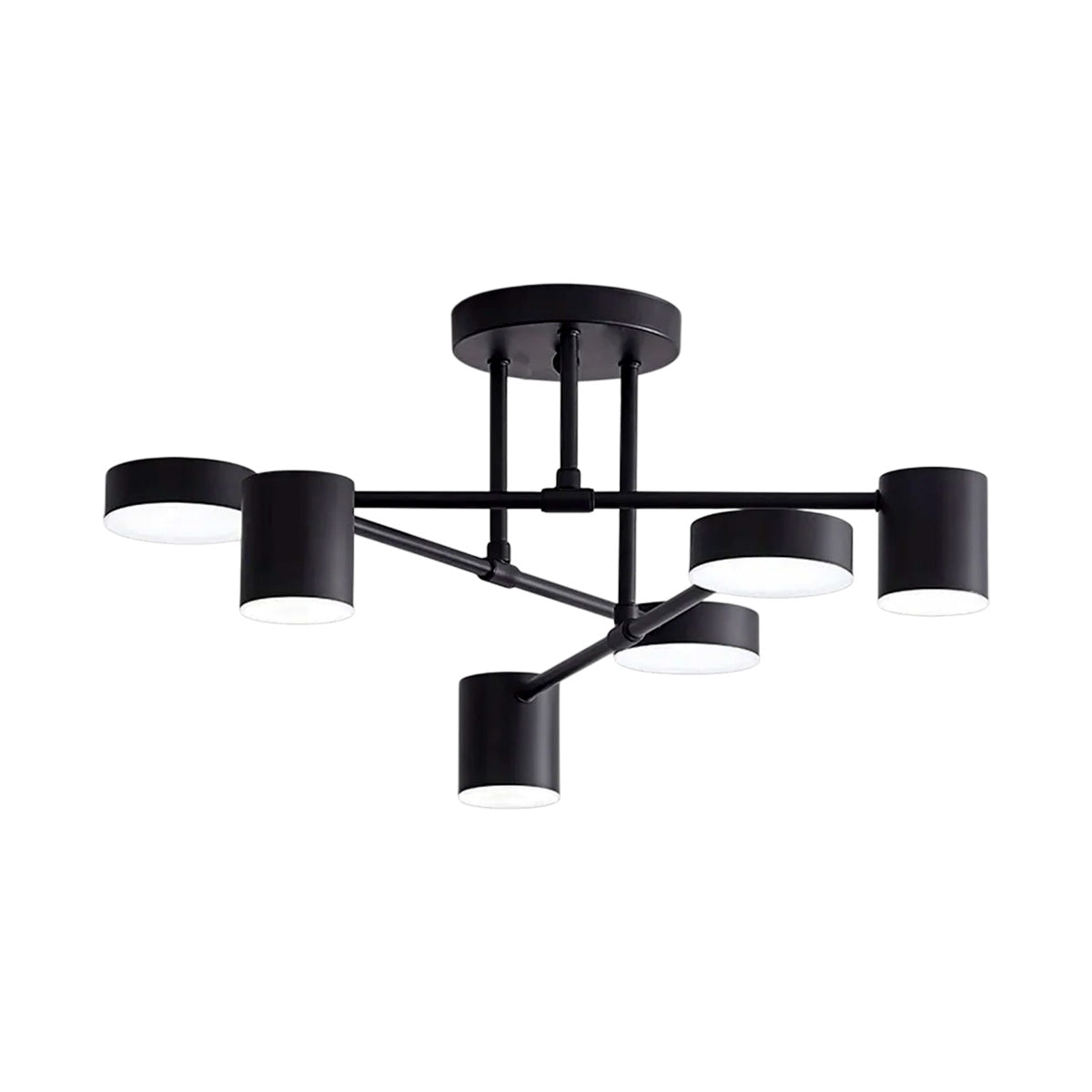 Gold Finish Flush Ceiling Light with Integrated LED Shades