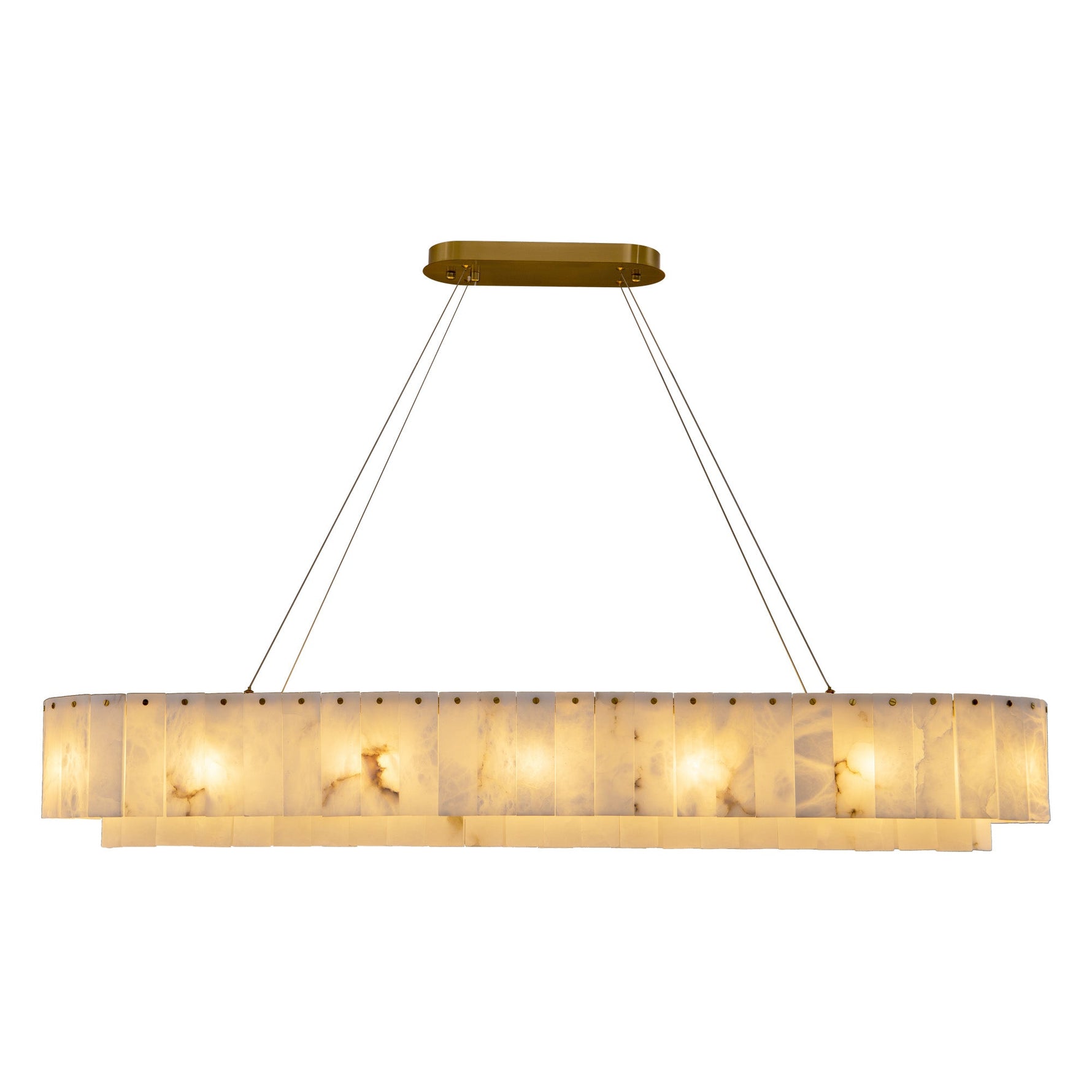 Modern alabaster chandelier L54in
