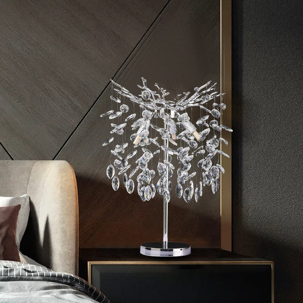 Salome  Modern Clear Crystal Table Lamp For Bedroom