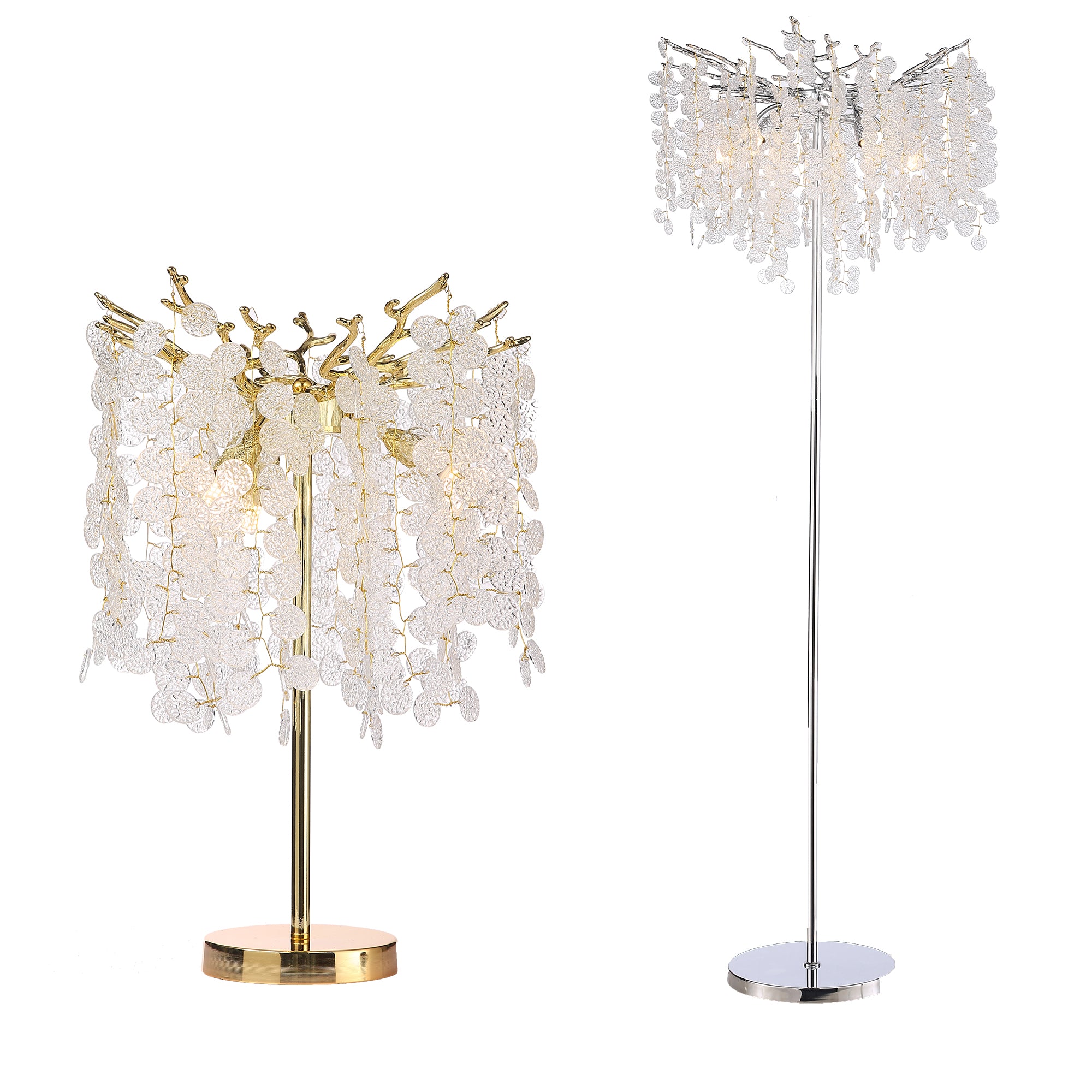 Circe Modern Clear Crystal Table Lamp For Bedroom, Gold Table Lamp