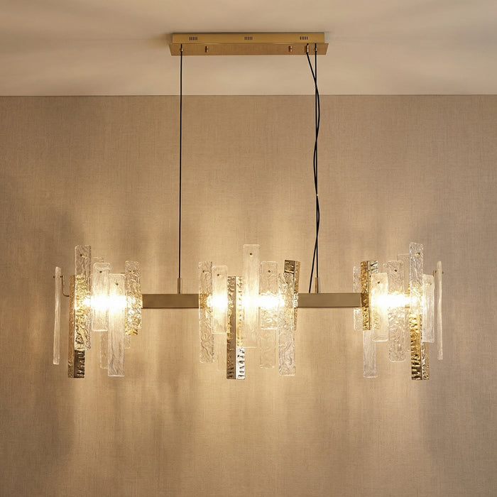 Glacier Textured Glass Linear Chandelier