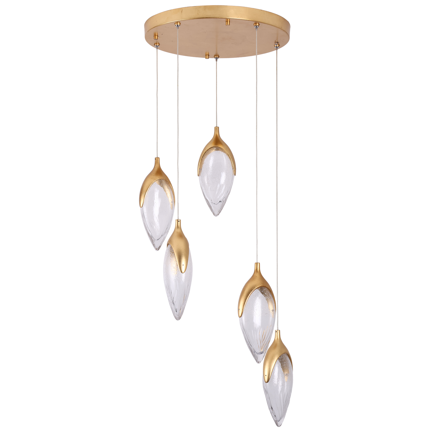 Modern Oval Shaped Glass Chandelier