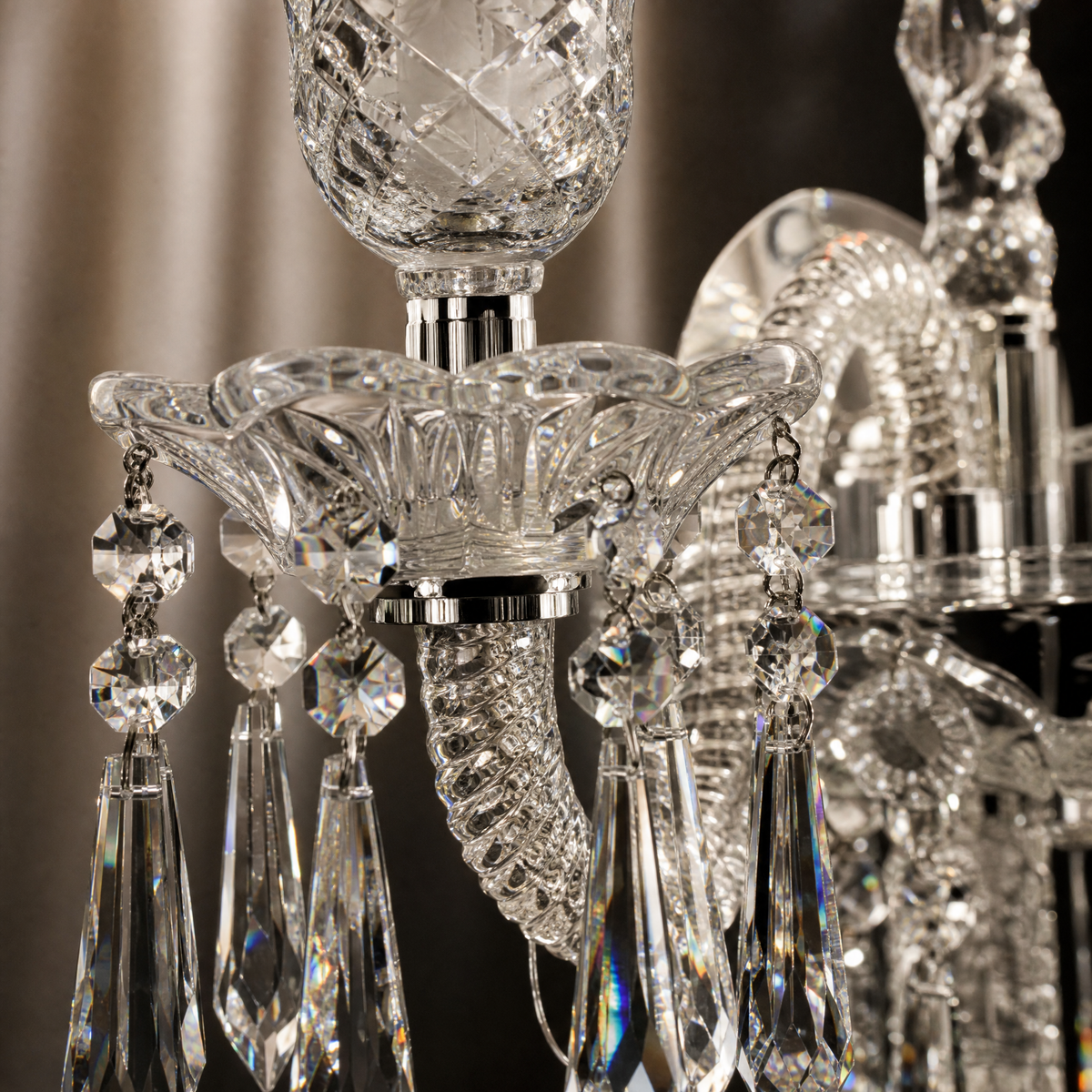 3-Light Candle Style Crystal Wall Sconce