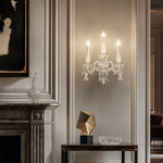 3-Light Candle Style Crystal Wall Sconce