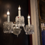 3-Light Tiered Candle Crystal Wall Sconce