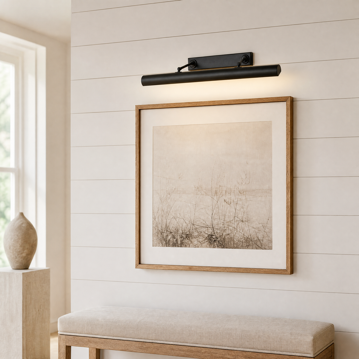30 Inch Handle Vanity Light - Matte Black