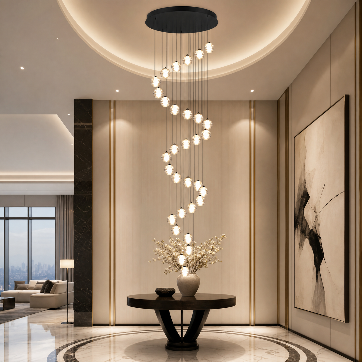 30-Light Bowl-shaped Staircase Lights - Black