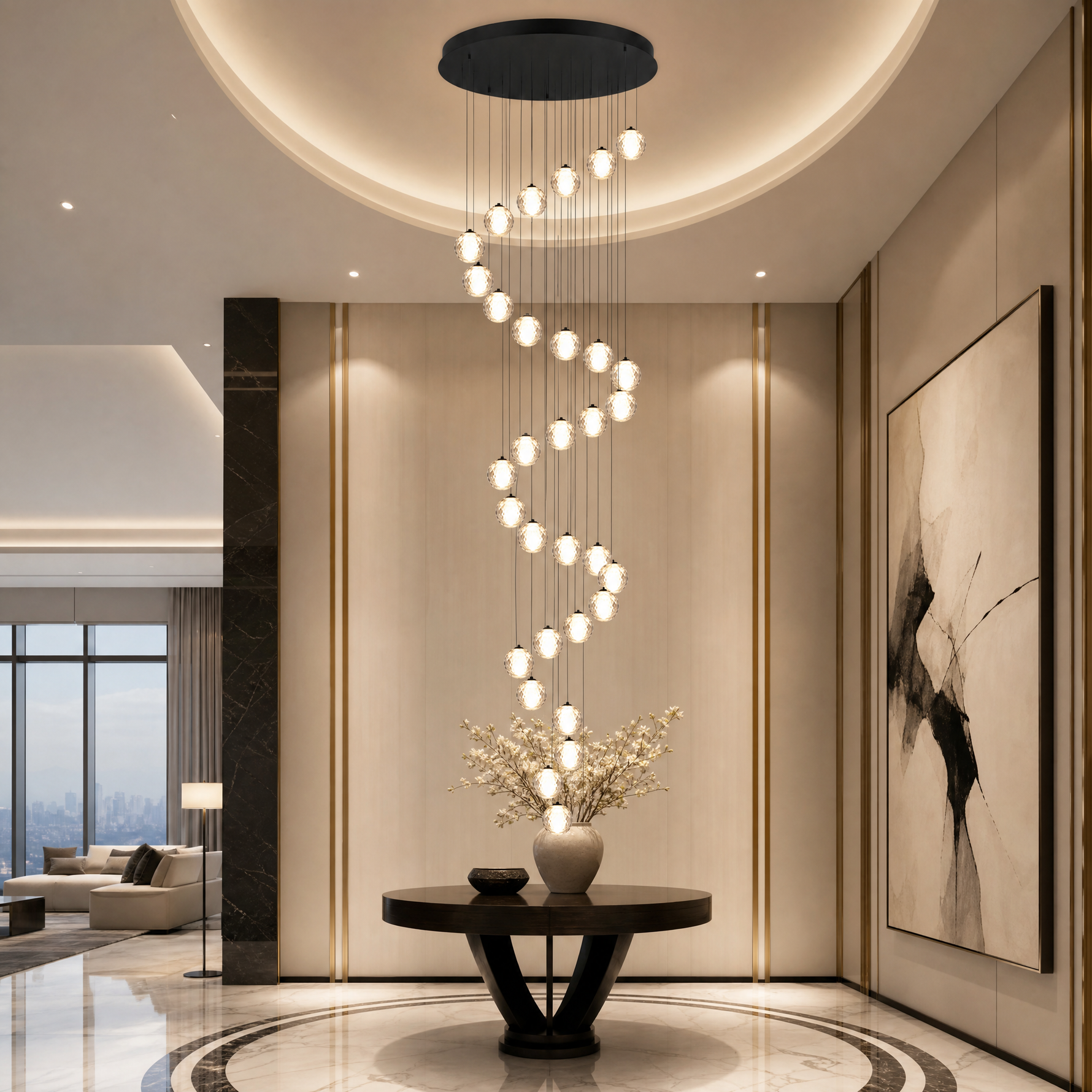 30-Light Bowl-shaped Staircase Lights - Black
